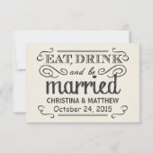 Typographie vintage Russe RSVP Mariage Réponse (Dos)