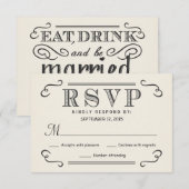 Typographie vintage Russe RSVP Mariage Réponse (Devant / Derrière)