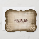 Typographie Vintage rustique Invitations de mariag (Dos)