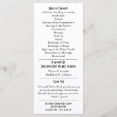 Typographie vintage Style Programmes de mariage (Dos)