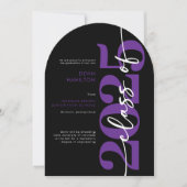 Typographie violette moderne Arch Grad Faire-part (Devant)