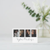 Typography 4 Photo Template Personalized QR Code Visitekaartje (Staand voorkant)