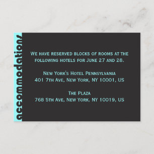 TYPOGRAPHY Bar Bat Mitzvah-accommodatiekaart Informatiekaartje
