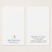 Typography Gold Moon Earring Jewelry Display Card (Devant & derrière)