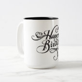 Typography Happy Birthday Mug (Devant gauche)