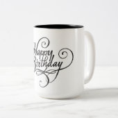 Typography Happy Birthday Mug (Devant droit)