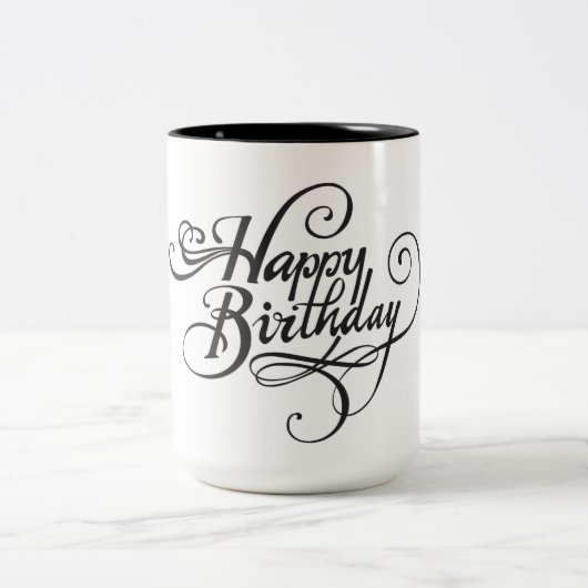 Typography Happy Birthday Mug (Centre)