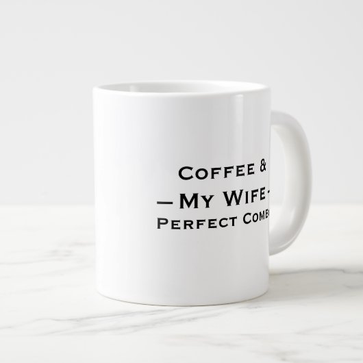 Typography Mug Design – Coffee & My Wife (Devant droit)