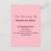 Typography Pink Wedding Accommodation Portrait Informatiekaartje (Voorkant)