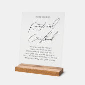 Typography postcard guest book wedding acrylic (Angle)