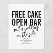 Typography QR Code Free Cake Wedding Save The Date Flyer (Voorkant)