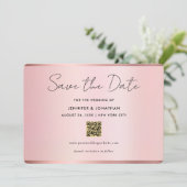 Typography Script Save The Date Chic Rose Gold (Debout devant)