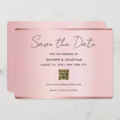 Typography Script Save The Date Chic Rose Gold (Devant / Derrière)
