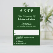 Typography Style Dark Green Portrait Wedding RSVP (Debout devant)