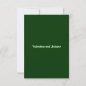 Typography Style Dark Green Portrait Wedding RSVP (Dos)