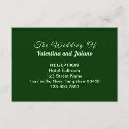 Typography Style Dark Green Wedding Reception Informatiekaartje