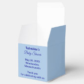 Typography Style Minimalist Light Blue Baby Shower Bedankdoosjes (Geopend)