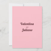 Typography Style Minimalist Pink Wedding Kaart (Achterkant)