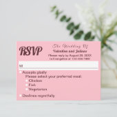Typography Style Minimalist Pink Wedding RSVP (Staand voorkant)