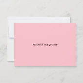 Typography Style Minimalist Pink Wedding RSVP (Achterkant)