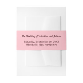Typography Style Minimalist Pink Wedding Uitnodigingen Wikkel