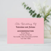 Typography Style Pink Wedding Accommodation Informatiekaartje (Staand voorkant)