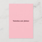 Typography Style Pink Wedding Reception Portrait Informatiekaartje (Achterkant)