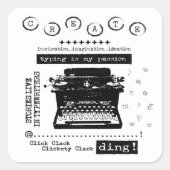 Typowriter vintage Est Mes Stickers Passion (Devant)
