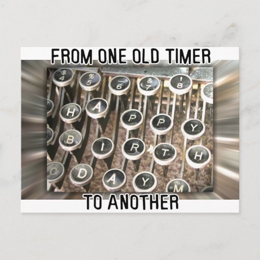 Typwriter Birthday Greeting Briefkaart (Voorkant)