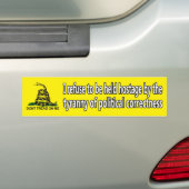 Tyrannie van politieke correctheid bumpersticker (Op auto)