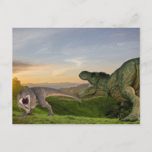 Tyrannosaurs Dinosaurus Strijd Briefkaart