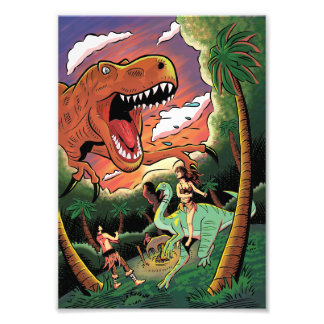 Tyrannosaurus attack foto afdruk