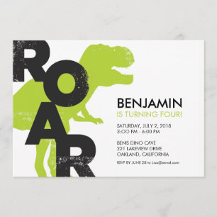 Tyrannosaurus Dinosaur Invitation de fête d'annive
