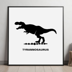Tyrannosaurus dinosaurus silhouet poster