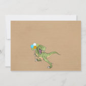 Tyrannosaurus Drie Rex Dinosaur 3de Verjaardag Kaart (Achterkant)