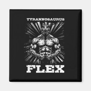 Tyrannosaurus Flex Strength Gym Funny Bodybuilding Magneet