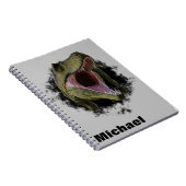 Tyrannosaurus Hole Personalized Dinosaur Notitieboek (Rechterzijde)