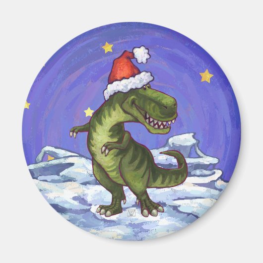 Tyrannosaurus Kerstmis Magneet (Voorkant)