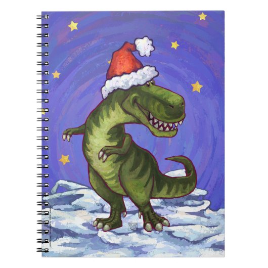 Tyrannosaurus Kerstmis Notitieboek (Voorkant)
