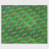 Tyrannosaurus Kerstmis op groen Cadeaupapier (Vlak)