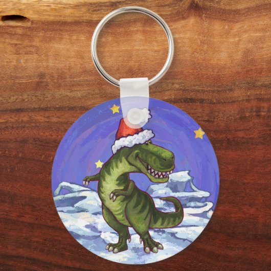 Tyrannosaurus Kerstmis Sleutelhanger (Voorkant)