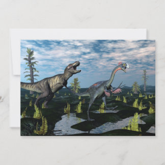 Tyrannosaurus rex aanvallen op gigantoraptor dinos