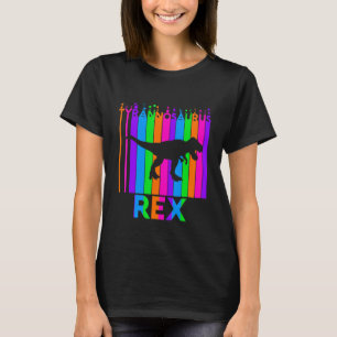 Tyrannosaurus rex Animal Rainbow Bubble met Silho T-shirt