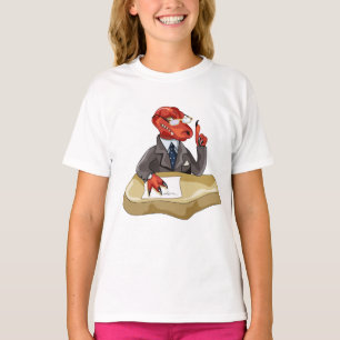 Tyrannosaurus rex baas zit aan een bureau. 2 t-shirt
