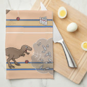 Tyrannosaurus Rex Bowling Kitchen Towel Theedoek (Quarter Fold)