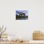 Tyrannosaurus rex dinosaur - 3D rendering Poster (Keuken)