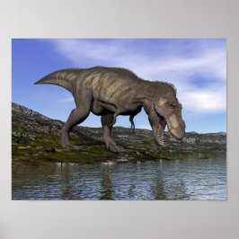 Tyrannosaurus rex dinosaur - 3D rendering Poster