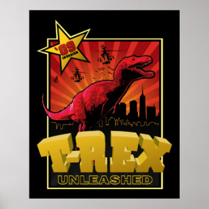 Tyrannosaurus Rex Dinosaur Invasion Poster