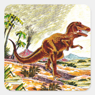 Tyrannosaurus Rex Dinosaur Vierkante Sticker