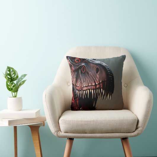 Tyrannosaurus rex eng gezicht, kussen (Stoel)
